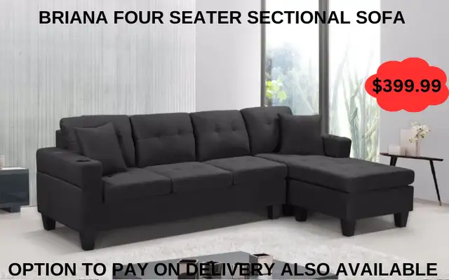 BRAND NEW CLAIRE 4 SEATER SECTIONAL(OPTION TO PAY ON DELIVERY)62863735154818123