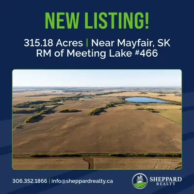 NEW LISTING AVAILABLE! FARMLAND FOR SALE | RM of Meeting Lake # 466 | Mayfair, SK Area | S ½ 33-46-1...