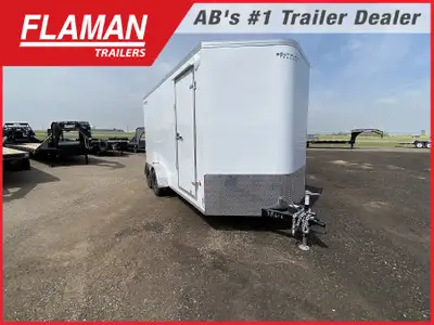 2026 ROYAL 7'X16' + 2' V-NOSE ENCLOSED CARGO TRAILER Color: White (2) 3500lb Lippert Spring Axles Ti...