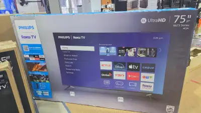 Philips 75" 4K UHD LED Roku Smart TV 75PUL6673/F6, View more