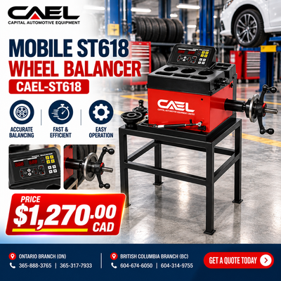 Compact Professional Wheel Balancer for Mobile Tire Service Vans, Tire Shops & Automotive Workshops...