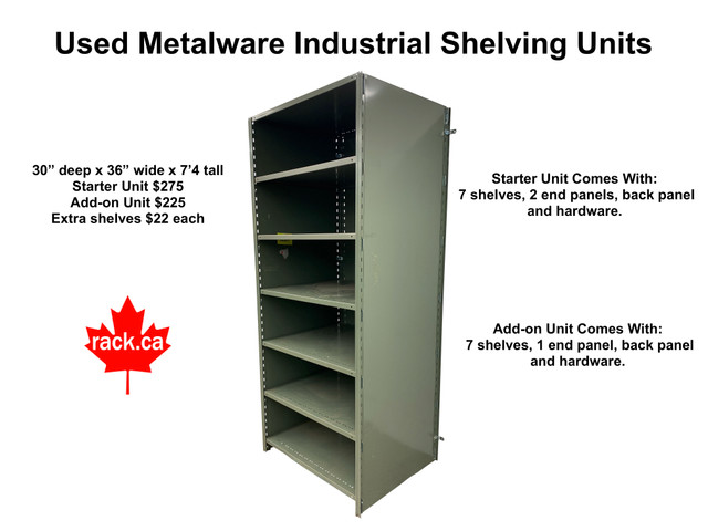 Use Metal Shelving Units - BEST PRICE AVAILABLE! in Other Business & Industrial in Markham / York Region - Image 3