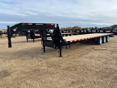 NEW 2025 SWS 8.5 x 34' Gooseneck Trailer Tri Dual Axle 3 x 10,000 lb Axles w/ Electric Brakes on all...