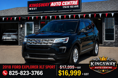 2018 FORD EXPLORER XLT SPORT – 3.5L V6 – AWD 174,000 KM Kingsway Auto Centre West 17610 102 Ave NW,...