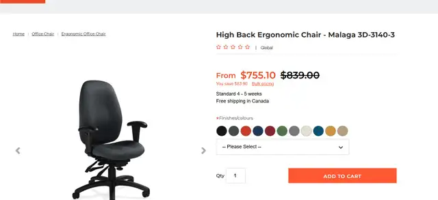 Knoll Chadwick Ergonomic Chair – Global Malaga Ergonomic Chair! in Chairs & Recliners in Mississauga / Peel Region - Image 10
