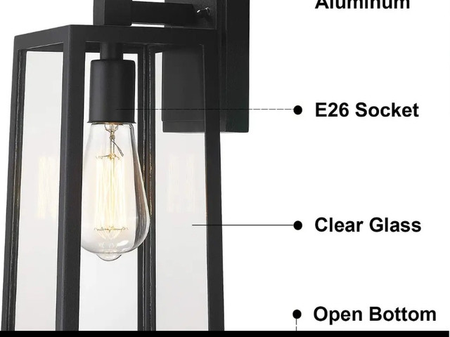 Emliviar Outdoor Wall Lantern, 13.8 Inch 1-Light Exterior Porch in Outdoor Lighting in Gatineau - Image 3