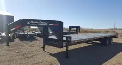 2025 Rainbow Gooseneck Trailer 25' deck + 5' beavertail 2 - 10,000 lb axles Electric brakes Rubrail...