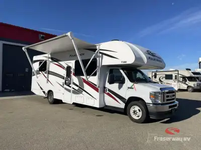 Thor Motor Coach Four Winds Class C gas motorhome 28Z highlights: Walk-Around Queen Bed Mid-Coach En...