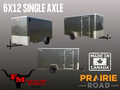 6'x12' Prairie Road Cargo Trailer Ramp Door Single 3500# Axle Canadian Built by Rainbow Trailers - C...
