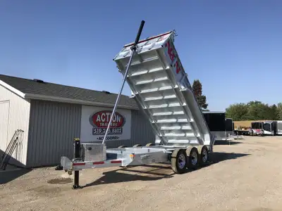 N&N HD SERIES 7'x16' TRI-AXLE GALVANIZED DUMP TRAILER: 22.5K GVWR WITH HYDRAULIC JACK UPGRADE! Why s...