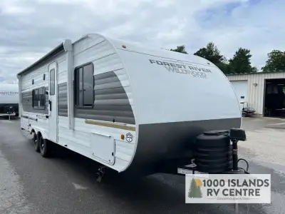 Forest River Wildwood X-Lite travel trailer 261BHXL highlights: Double-Size Bunks Semi-Private Bedro...