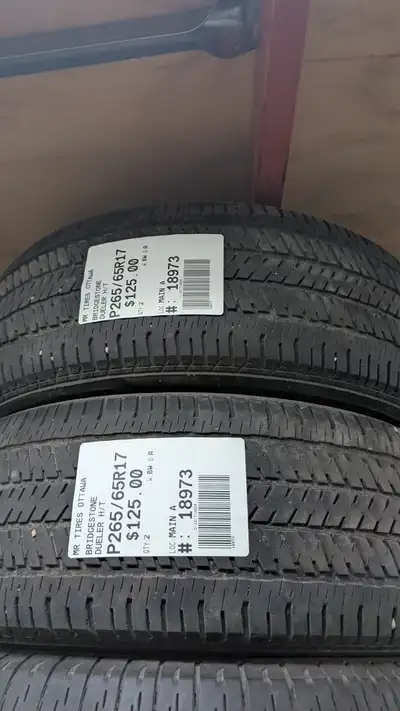 PAIR OF 2X BRIDGESTONE DUELER H/T TAG # 18973 Size: 265/65/17 265/65/17 Excellent condition Pressure...