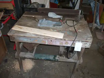 Craftmaster jointer on wooden stand works good 70.00 at Porkie's Antique Emporium 1540 hwy 62 Bloomf...