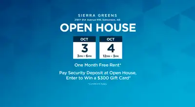 OPEN HOUSE EVENT: Friday, October 3rd from 3pm - 6pm Saturday, October 4th from 12pm - 3pm Sierra Gr...