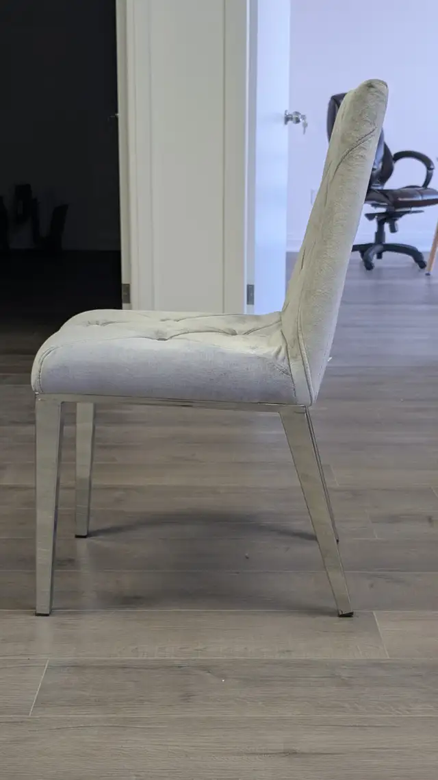 ALISON Dining Chair Grey Fabric, chrome legs | Chairs & Recliners ...