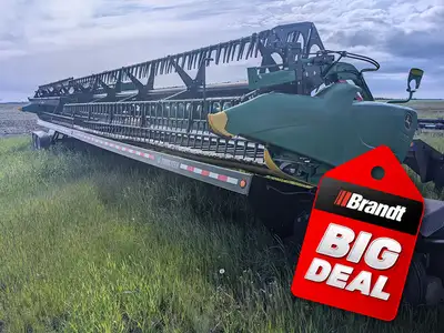 2016 John Deere 640 FD This Flex Draper comes with dual knife drive, poly tine pickup reel & upper c...