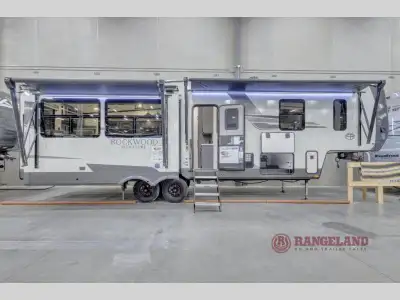Forest River Rockwood Signature fifth wheel R361RLS highlights: Kitchen Island Theater Seating Hide-...