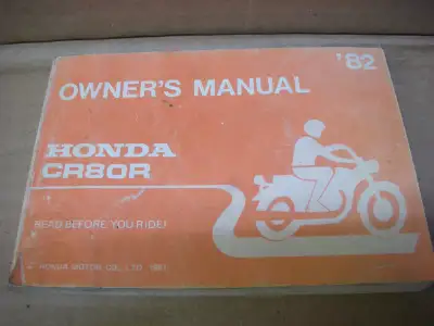 Used owners manual for 1982 Honda cr80r it is complete and in very good condition can be mailed at b...