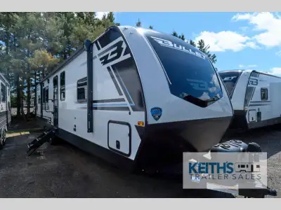 Keystone Bullet travel trailer 336BBK highlights: Rear Kitchen with Fold-Out Balcony Double Slides K...