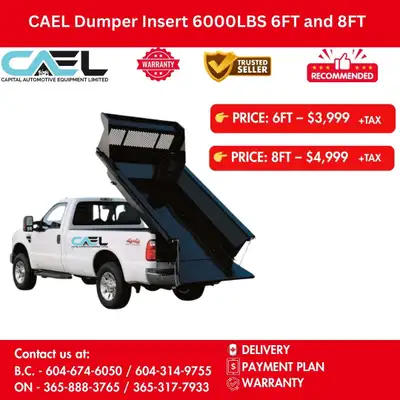 Finance! New CAEL Heavy Duty Dumper Insert 6FT & 8FT CERTFIED & WARRANTY INCLUDED 3,999 The CAEL Dum...
