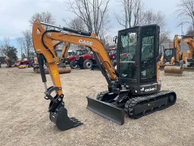 2026 CASE CX34D MINI EXCAVATOR STOCK# A118220 24.4 ENGINE HP 7672 POUND OPERATING WEIGHT CAB WITH AC...
