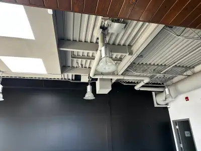 Qty 12-Industrial Style Pendant Lights ideal for retail store use. Available in any qty up to 12 uni...