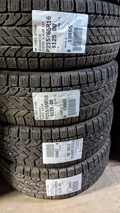 SET OF 4X P215/65R16 215/65/16 BFGOODRICH WINTER SLALOM TAG # 19865 ** Please read details below **...