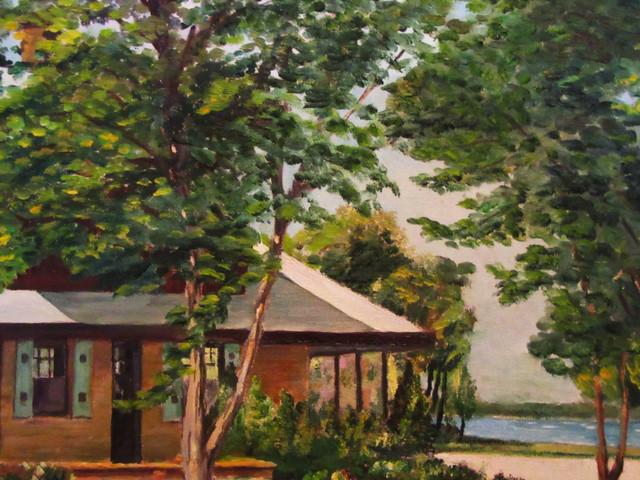 Vintage Oil Painting On Canvas, West Island House, Signed/Dated dans Art et objets de collection  à Ouest de l’Île - Image 2