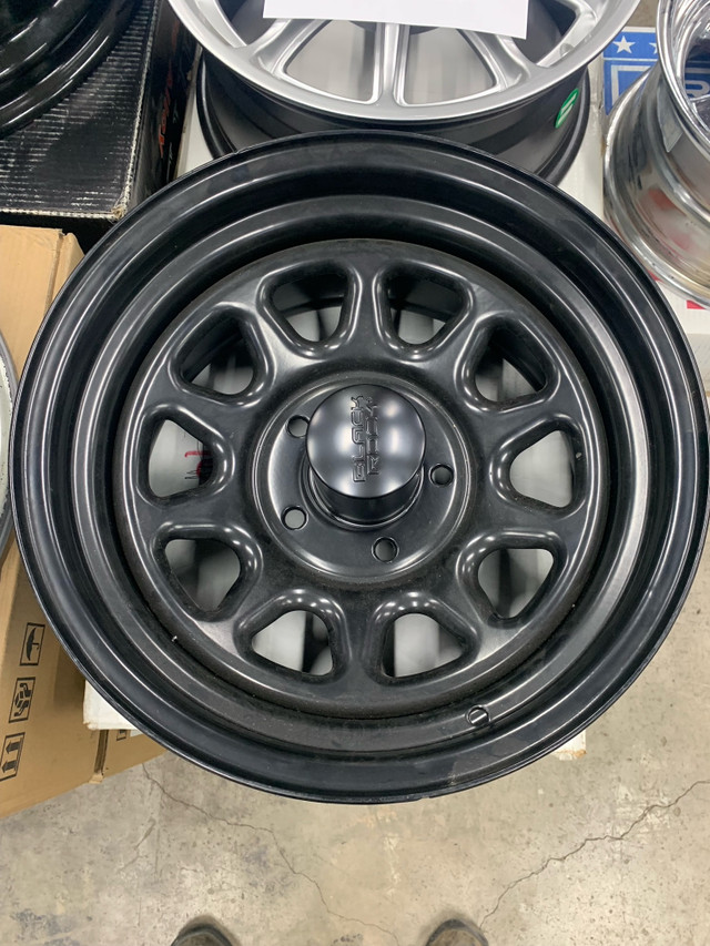 16" 5-5.0 (5-127) Black Rock Steel Wheels in Tires & Rims in Hamilton