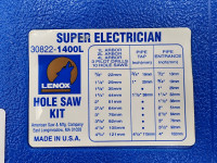 Lenox Super Electrician Hole Saw Kit 30822-1400L