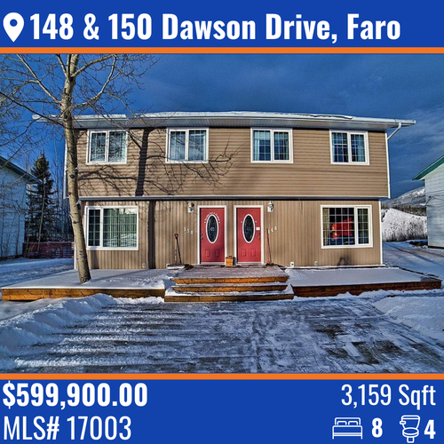Welcome to 148 and 150 Dawson Drive, a rare investment opportunity in the heart of Faro, Yukon. This...