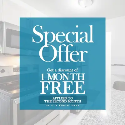 About Move in Now and receive 1 MONTH FREE !!! on a 13 month lease, applied to the second month Intr...
