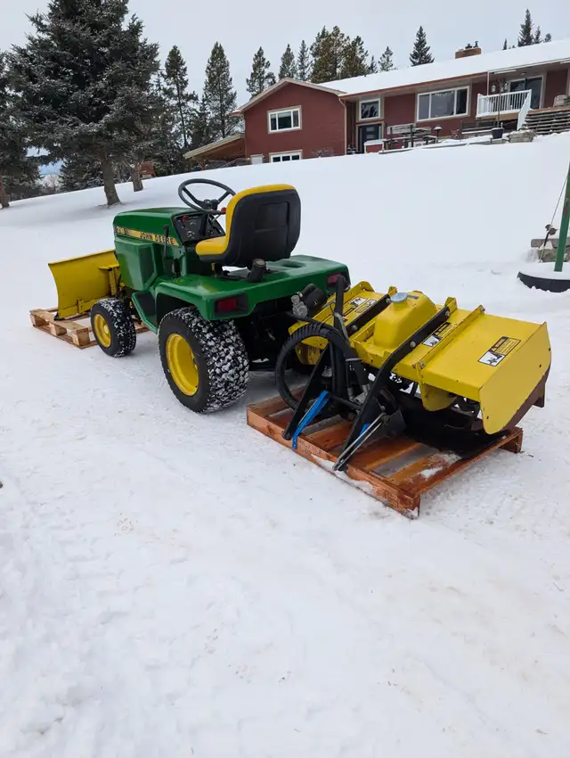 John Deere 316 with Front Blade and Hydraulic rototiller in Lawnmowers & Leaf Blowers in Red Deer - Image 3