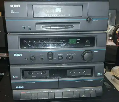 Vintage RCA Stereo System w/ Dual Cassette, CD Player, View more