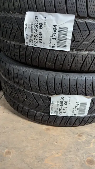 PAIR OF 2X P275/45R20 275/45/20 PIRELLI SCORPION (winter tires) TAG # 17504 ** Please read details b...