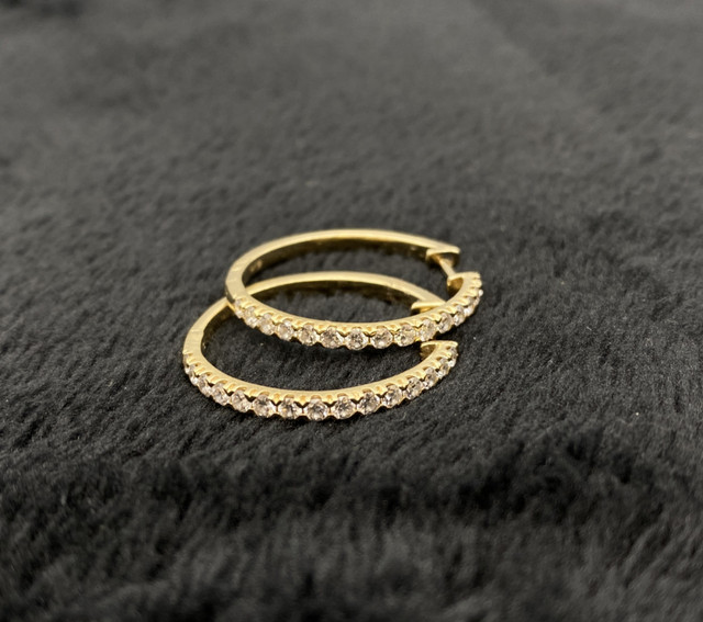 14K Yellow Gold 1.00ct. Diamond Hoop Earrings $875 in Jewellery & Watches in Mississauga / Peel Region
