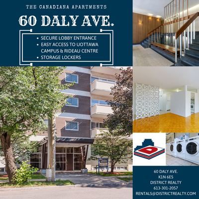 Welcome to The Canadiana Apartments at 60 Daly Ave, perfectly located in the heart of downtown Ottaw...
