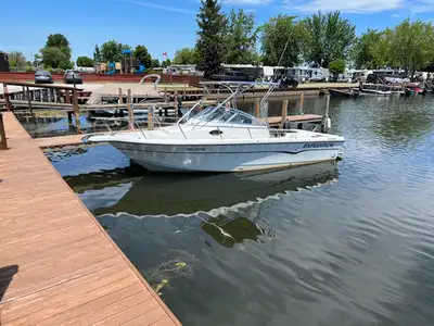 Centre Consol, great set up for fishing, cuddy, trailer, good condition, 2002 Merc 15hp Bigfoot Kick...