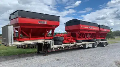 Gerber gravity wagons in stock and ready for harvest. 385 Bu and 550 Bu currently in stock and 270 B...