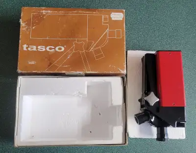 Vint. Tasco spotting scope / Tasco car window mount / Bino mount, View more