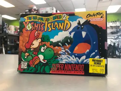 Super Mario World 2 Yoshi's Island Super Nintendo SNES -includes original box, cartridge, dust prote...