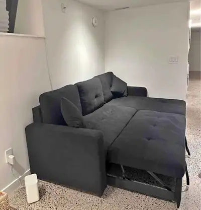 Dark Grey Pull-Out Sleeper Sofa / Sectional Couch – Queen Size B, View more