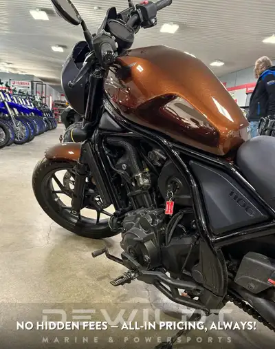 Torque monster The new Rebel 1100 uses a modified version of the 1,084 cc, liquid-cooled engine that...