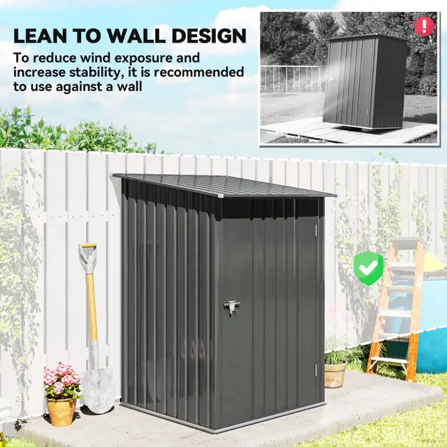 Garden Tool Storage Shed, Small Steel Shed with Lockable Door fo in Patio & Garden Furniture in City of Toronto - Image 6