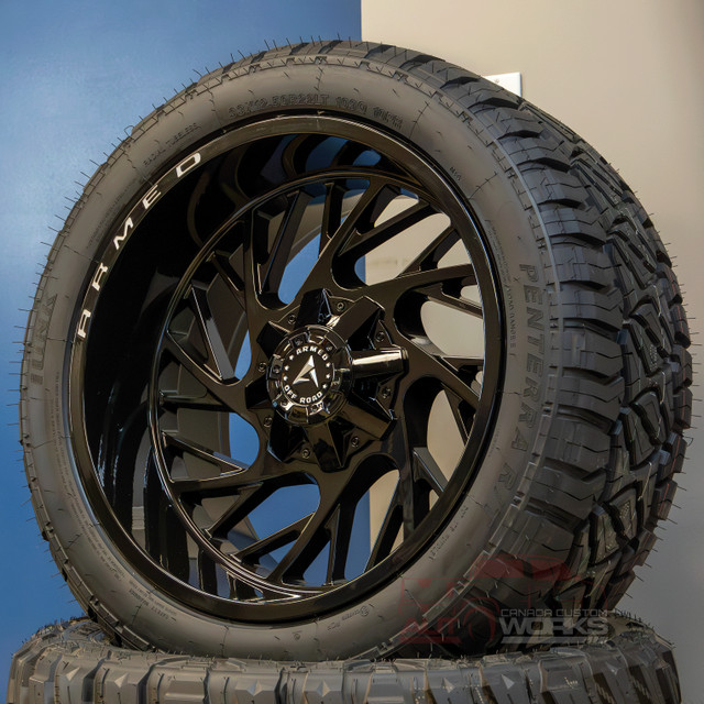 BRAND NEW! GLOSS BLACK 22x10 in HEAVY DUTY rims!! ONLY $1490/SET in Tires & Rims in Calgary