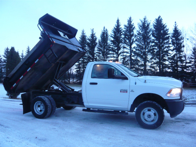 2012 Ram 3500 TILT DECK/DUMP TRUCK, DUALLY, DIESEL, LOW KMS in Cars & Trucks in Edmonton