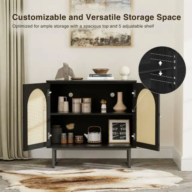 *BNIB!* Sideboard Buffet Cabinet with Rattan Doors... LOT# 41 in Other in Oshawa / Durham Region - Image 7