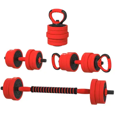 Soozier 66lbs 4-in-1 Adjustable Weight Dumbbell Set, Barbell, Ke, View more