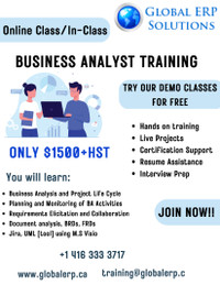 BA -Business Analyst Training and placement, Brampton, Mississau