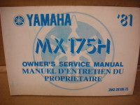 NOS 1981 Yamaha MX 175 owners service manual 3M2-28199-73